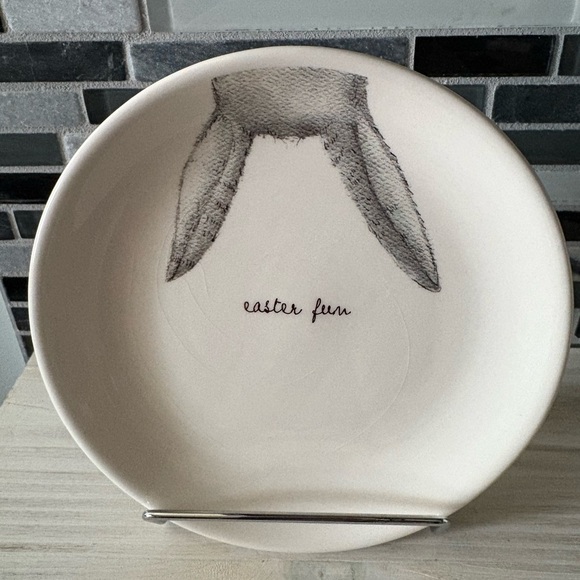 Rae Dunn M Stamped Easter Ceramic Plates Set of 4 - Picture 5 of 8